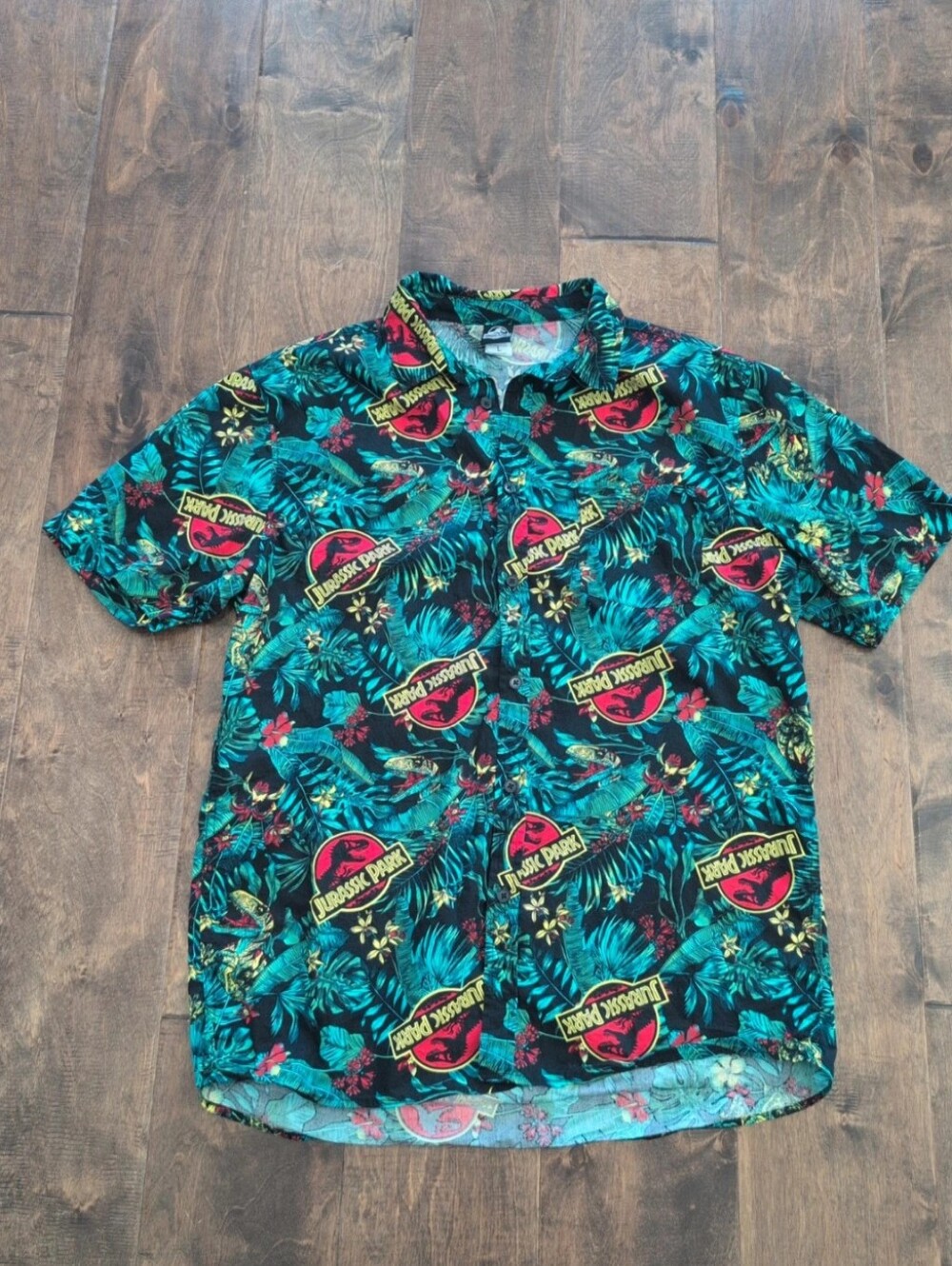 Jurassic World Hawaiian Print Button Up Shirt